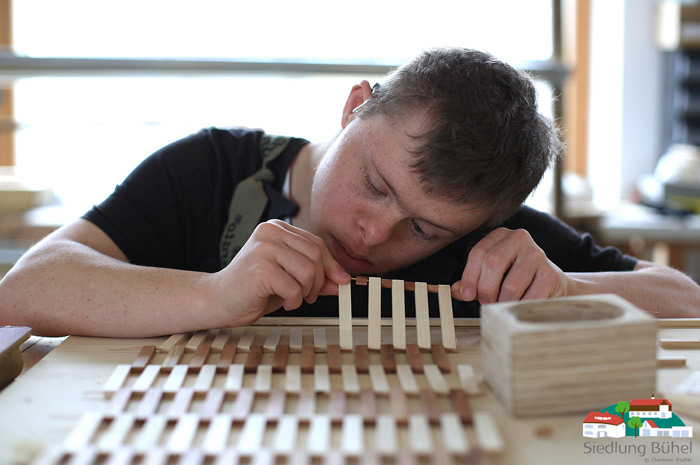 Das slideshow-Fenster „Impressionen aus der Holzwerkstatt in der Siedlung Bühel“ anzeigen ...